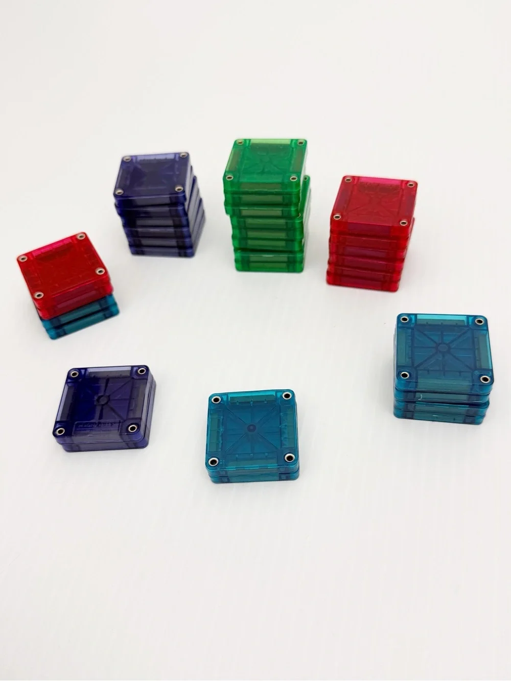 Genuine Magna-Tiles 62 Piece Lot Magnetic Building Blocks Square Triangle
